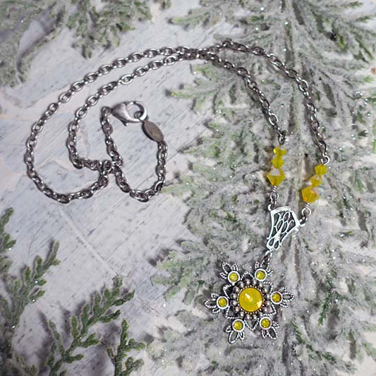 Flurries Collection - "Don't Eat the Yellow Snow" Necklace - antique silver