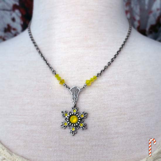 Flurries Collection - "Don't Eat the Yellow Snow" Necklace - antique silver